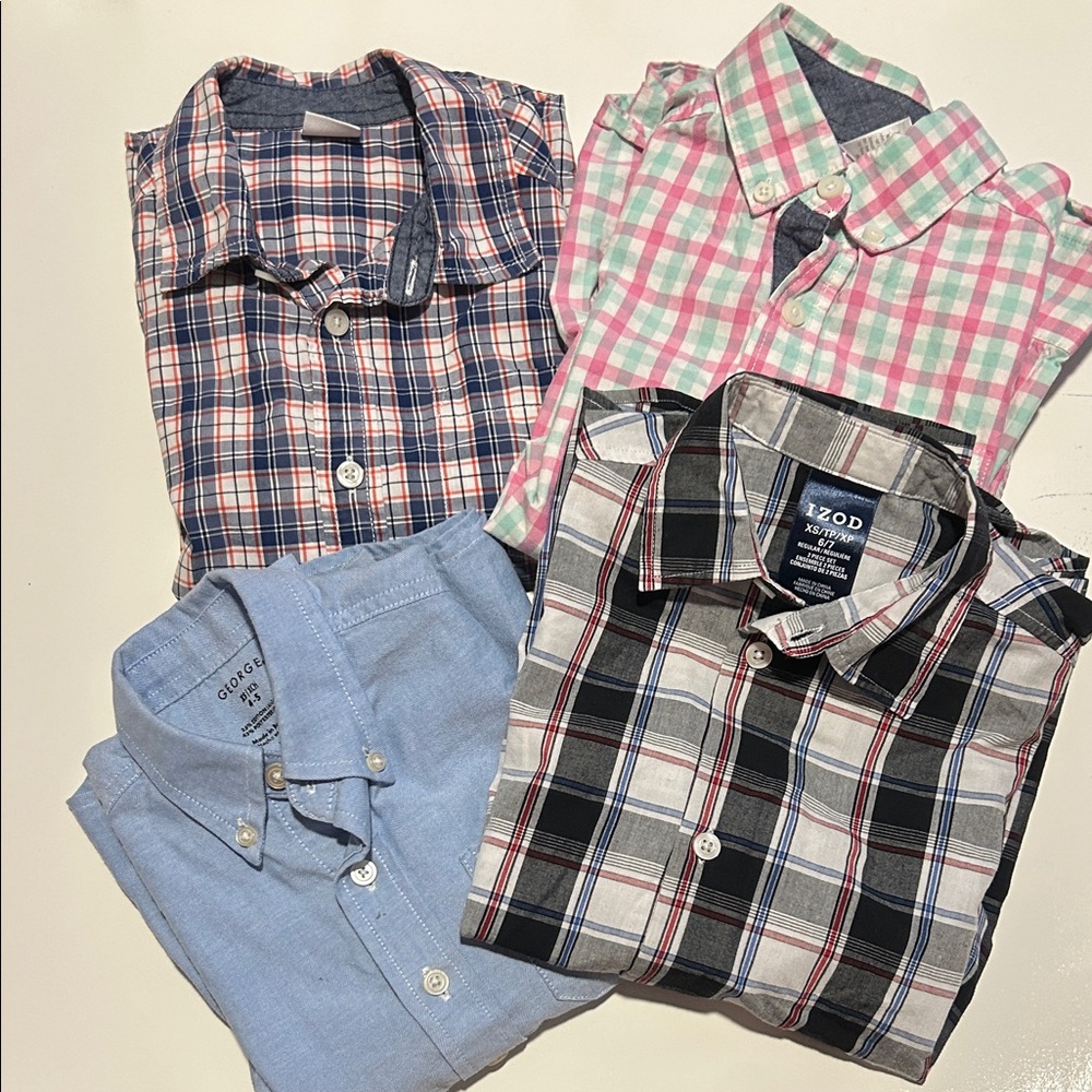 5/$30 🛍️ Izod Kids Plaid and Solid Button Down Shirts